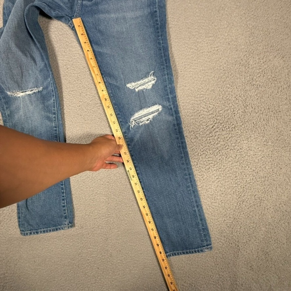 Abercrombie & Fitch Jeans Mens 30x31 Blue Athletic Skinny Denim Distressed Logo - Picture 10 of 15